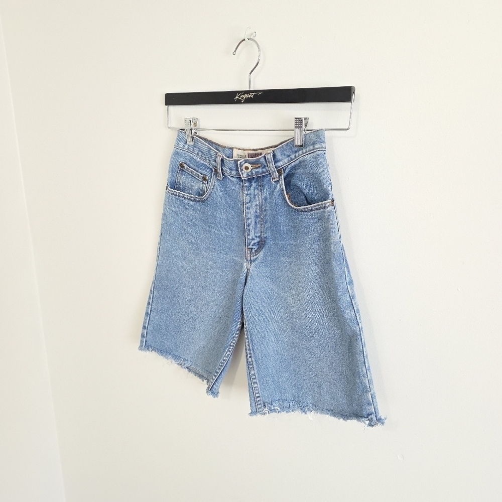 Vintage Bermuda Short Cut Off Denim Blue Jean Shorts NEVADA - Picture 3 of 7